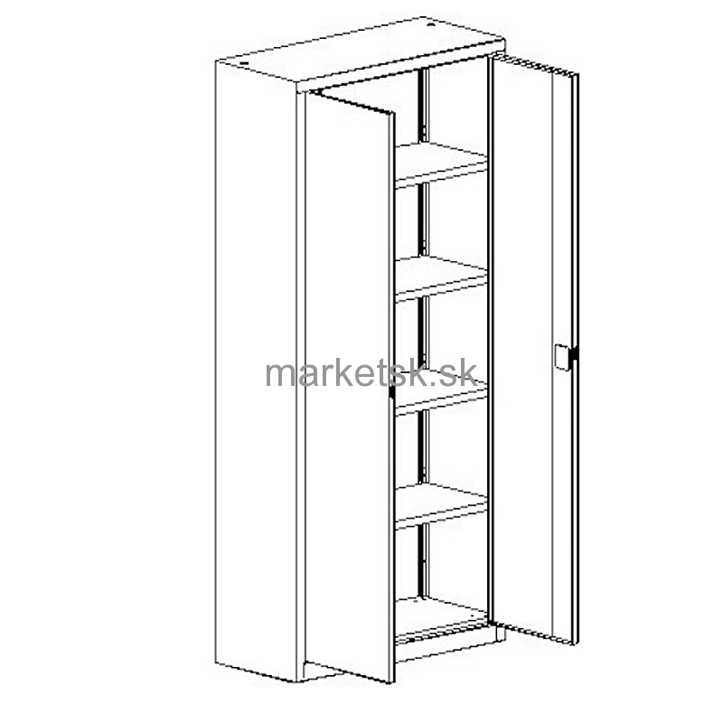 Kovová kancelárska skriňa OF006 - 199 x 80 x 43,5 cm