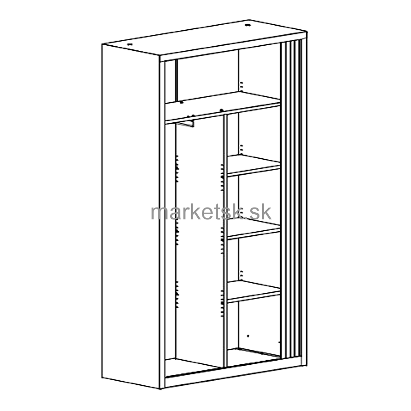 Kovová žaluziová skriňa OZ005 - 199 x 100 x 43,5 cm