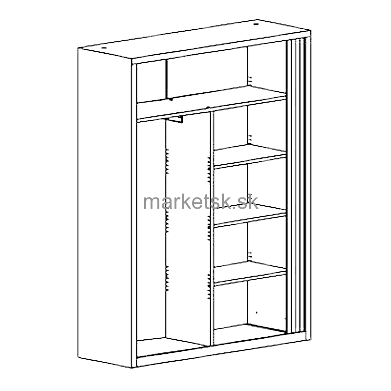 Kovová žaluziová skriňa OZ006 - 199 x 120 x 43,5 cm