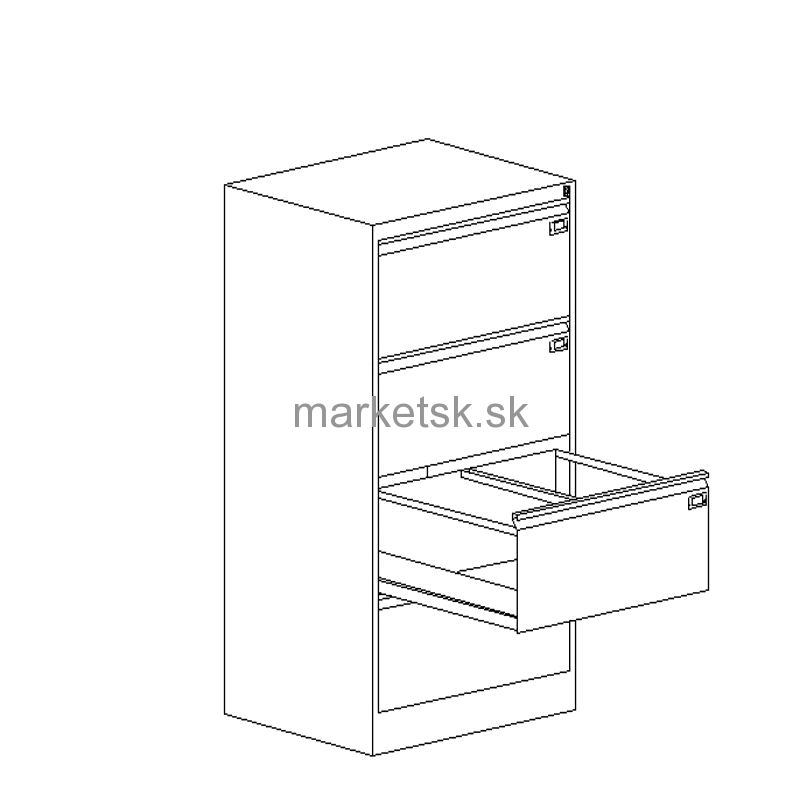 Zásuvková kartotéka OK007 - 128,5 x 77,5 x 63 cm
