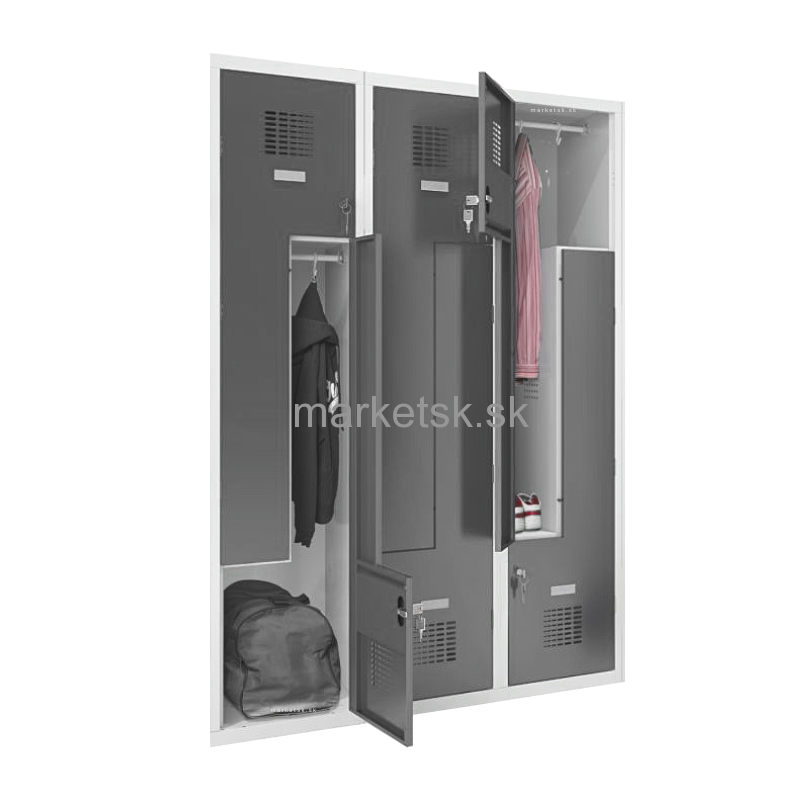 Kovová šatňová skriňa SZX007 - 194 x 120 x 50 cm