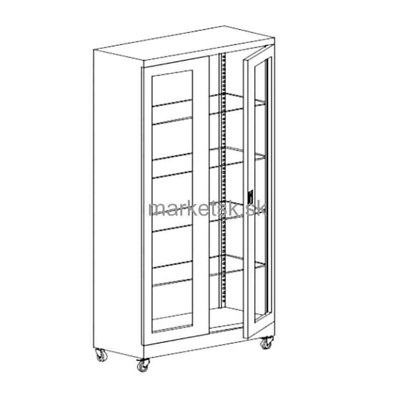 Lekárska skriňa LSR003 - 190 x 100 x 43,5 cm