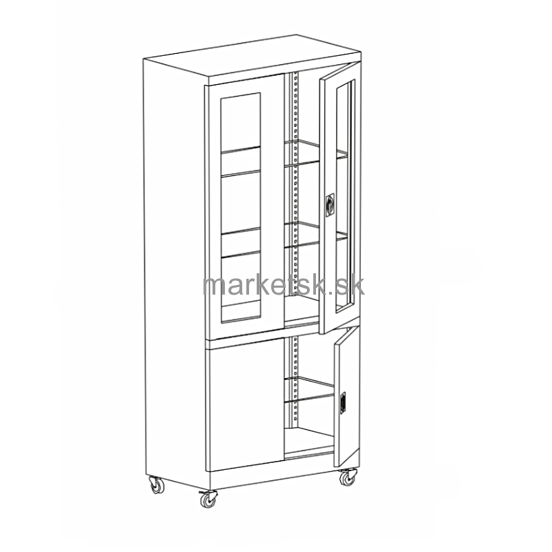 Lekárska skriňa LSR004 - 190 x 80 x 43,5 cm