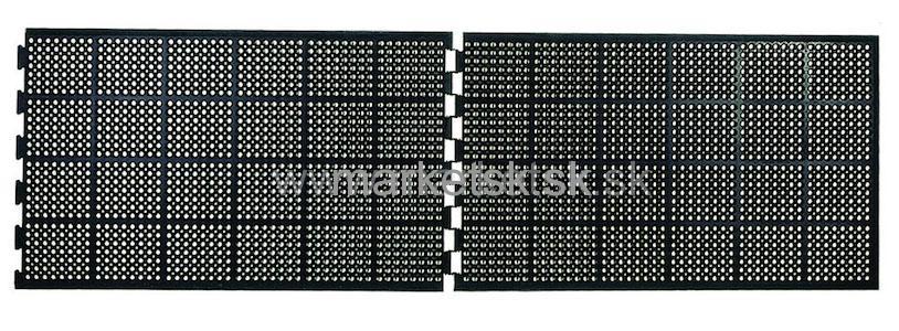 Protiúnavová rohož, koncový pozdĺžny modul, rozmery 0,9 x 1,5 m - s otvormi