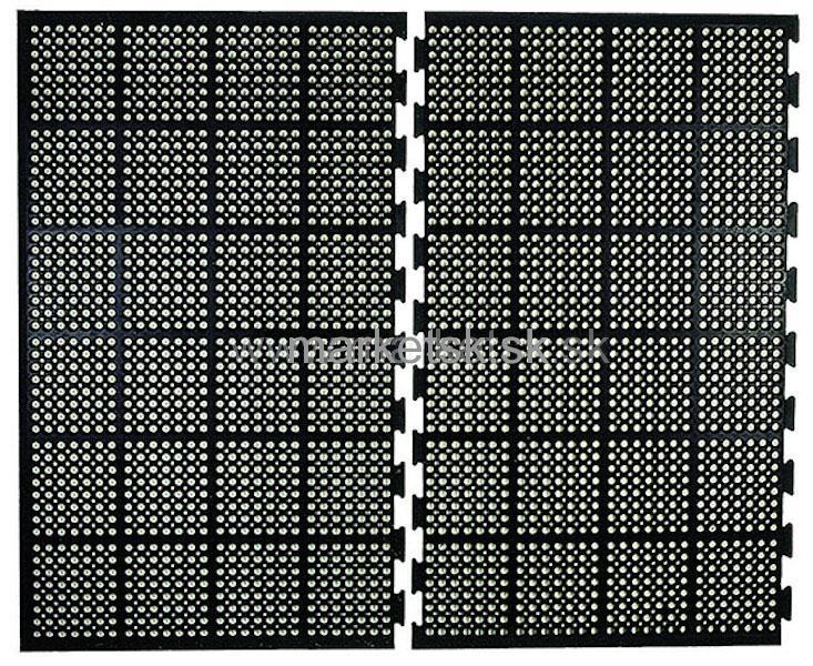 Protiúnavová rohož, koncový priečny modul, rozmery 0,9 x 1,5 m - s otvormi